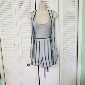 BCBG Maxazria striped romper haze combo sz small